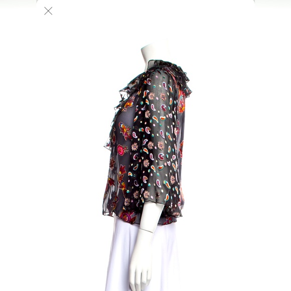 Alice + Olivia vibrant semi- sheer top - xs - Picture 2 of 3